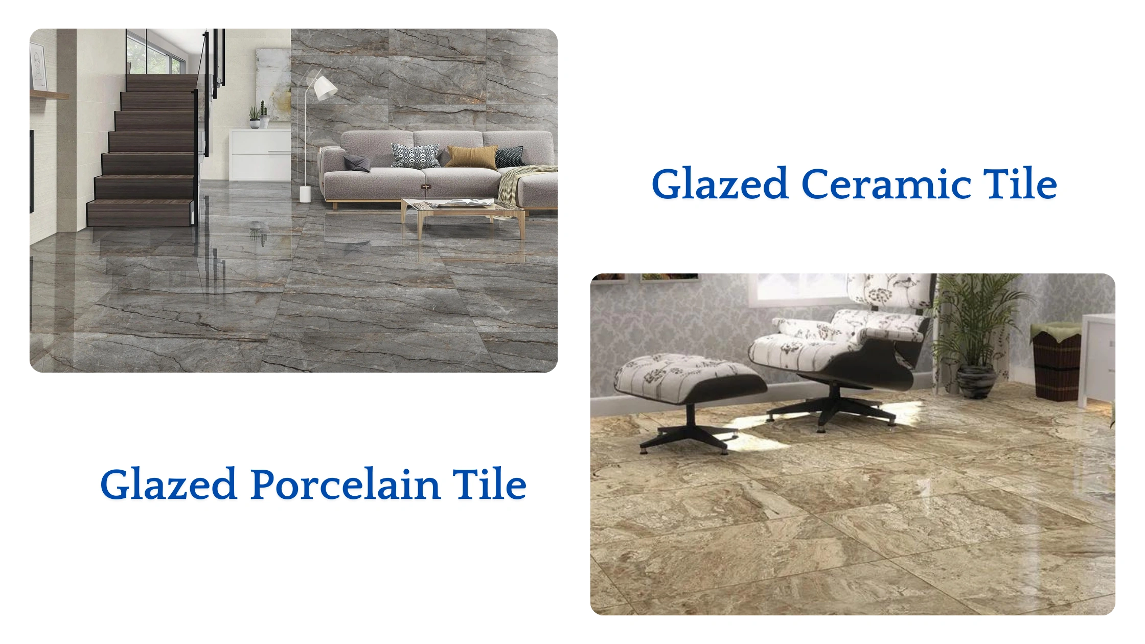 Glazed porcelain tiles